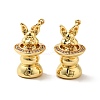 Rack Plating Brass Micro Pave Clear Cubic Zirconia Pendants KK-H431-03G-1