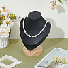 Bust PU Leather & Wooden Necklace Display Stands NDIS-WH0020-02A-02-4
