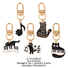 5Pcs Cat & Music Theme Alloy Enamel Pendant Decoration HJEW-FS00035-03-3