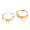 Ion Plating(IP) 304 Stainless Steel Wing Adjustable Ring for Women LS-RJEW-T027-10G-2