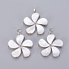 Natural White Shell Mother of Pearl Shell Pendants SSHEL-L008-64B-1