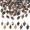 100Pcs 2 Colors Copper Wire Wrapped Natural Spiral Shell Pendants PALLOY-AB00234-1