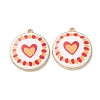Plating Eco-Friendly Printed Alloy Pendants AL-CBAE25B-01A-G-1
