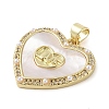 Brass Micro Pave Clear Cubic Zirconia Pendants KK-Q813-13G-2
