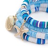 4Pcs 4 Styles Polymer Clay Heishi Beads Stretch Bracelets Sets BJEW-JB05908-4