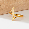304 Stainless Steel Micro Pave Clear Cubic Zirconia Finger Rings for Women WGDBD87-02-1