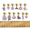 Purple Color Theme Alloy Enamel Pendants PALLOY-FS00010-4