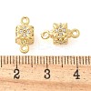 Brass Micro Pave Cubic Zirconia Connector Charms KK-U056-18G-3