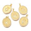 Brass Micro Pave Clear Cubic Zirconia Pendants ZIRC-O036-33G-1