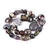 Handmade Foil Glass with Gold Sand Lampwork Beads Strands FOIL-Q002-08B-2