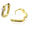 Ion Plating(IP) 304 Stainless Steel Enamel Rectangle Hoop Earrings EJEW-I316-05G-01-2