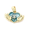 Brass Micro Pave Cubic Zirconia Pendants KK-H089-28G-01-1