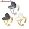 Non-Tarnish 304 Stainless Steel Open Cuff Ring Findings STAS-C053-07P-3