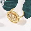 Brass Micro Pave Cubic Zirconia Cuff Open Rings RJEW-F204-05G-5