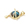Brass Micro Pave Clear Cubic Zirconia with Resin Pendants KK-L239-048G-01-2