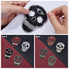 8Pcs 4 Colors Skull Hotfix Rhinestone (Hot Melt Adhesive On The Back) DIY-FH0007-53-5
