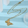 Butterfly 304 Stainless Steel Pendant Necklaces NJEW-L157-06G-2