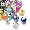40Pcs 4 Styles AB Color Opaque Resin Imitation Porcelain European Large Hole Rondelle Beads RPDL-FP0001-01-3