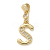 Brass Micro Pave Cubic Zirconia Pendants KK-M319-02G-S-1