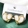 Heart 304 Stainless Steel Enamel Stud Earrings LS-EJEW-M105-03G-1