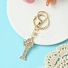 Golden Alloy Rhinestone Keychain KEYC-YW00105-09-1