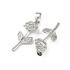 Brass Micro Pave Cubic Zirconia Pendants KK-F908-22P-2