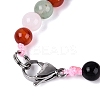 Natural & Synthetic Stone Round & Cone Beaded Necklaces NJEW-N064-03A-4