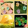 6Pcs Luminous Resin Mushroom Charms CRES-YW0002-47-4