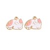 Light Gold Plated Alloy Enamel Pendants ENAM-Z017-13KCG-01-1