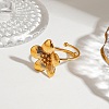 304 Stainless Steel Open Cuff Rings for Women RJEW-K296-03G-1