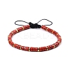 Natural Red Jasper Braided Bead Bracelets for Women PW-WG20352-09-1