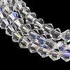 Transparent Electroplate Glass Beads Strands EGLA-A039-T4mm-L13-3