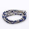 Half Plated Faceted Rondelle Glass Beads Strands GLAA-A024B-HP07-2