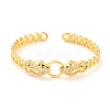 Leopard Door Knocker Shape Cubic Zirconia Cuff Bangle BJEW-D448-21G-RS-2