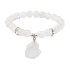 Natural Quartz Crysta & Synthetic Hematite Beaded Stretch Bracelet BJEW-JB09760-05-1