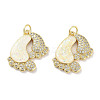 Brass Micro Pave Clear Cubic Zirconia Pendants KK-L213-026G-1