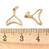 304 Stainless Steel Pave Natural White Shell Whale Tail Charms STAS-Q345-18G-3