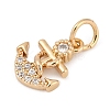 Brass Micro Pave Cubic Zirconia Charms KK-Q096-03A-G-2