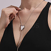201 Stainless Steel Heart Lariat Adjustable Necklaces for Women NJEW-K297-01P-1