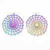 Ion Plating(IP) 201 Stainless Steel Filigree Pendants STAS-T057-20-2