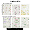 6 Sheets 6 Styles Tulip Pattern Self Adhesive PET Nail Art Stickers Decals MRMJ-SP0001-20-2