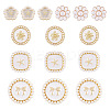 15Pcs 5 Styles 1-Hole Alloy Enamel Shank Buttons BUTT-TA0001-47A-3