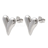 304 Stainless Steel Heart Stud Earrings EJEW-F398-01P-2