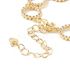 Clear Cubic Zirconia Open Ring Link Chains Bracelet BJEW-I301-08G-4