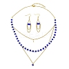 Rondelle 304 Stainless Steel & Glass Beaded Layered Necklace and Earring Set Set for Women SJEW-JS01384-01-3