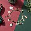 Christmas Tree Santa Claus Alloy Enamel Charm Bracelets BJEW-TA00491-2
