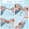 6Pcs 2 Colors Brass Chain Macrame Pouch Necklaces Making NJEW-WR00004-3