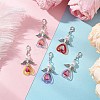 ABS Plastic Imitation Pearl & Transparent Acrylic Pendants Decorations HJEW-JM03603-03-1