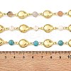 3Pcs 3 Styles Ocean Synthetic Turquoise & Natural Flower Amazonite & Synthetic Turquoise & 304 Stainless Steel Teardrop Handmade Beads Chains AJEW-JB01655-02-4