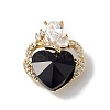 Real 18K Gold Plated Rack Plating Brass Micro Pave Clear Cubic Zirconia Pendants KK-C015-11G-14-1